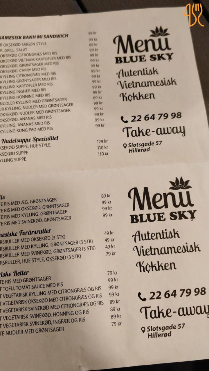 Blue Sky Vietnamesisk Mad Menu