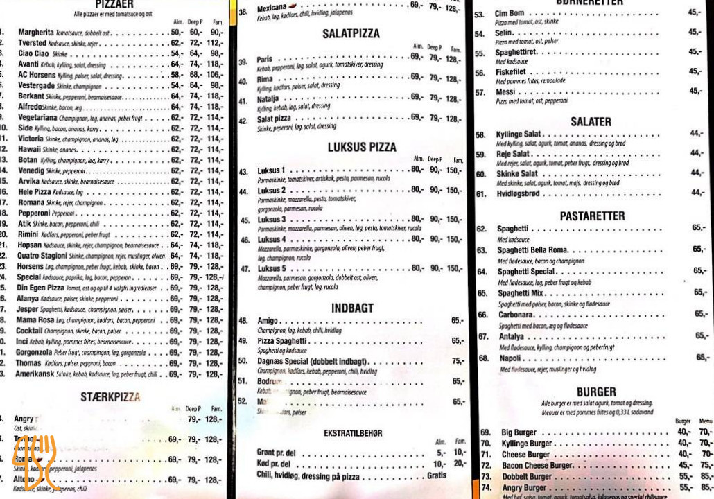 Luksus Pizza Grill Menu