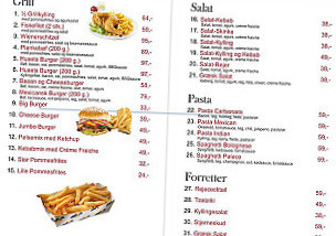 Burger Palace Menu