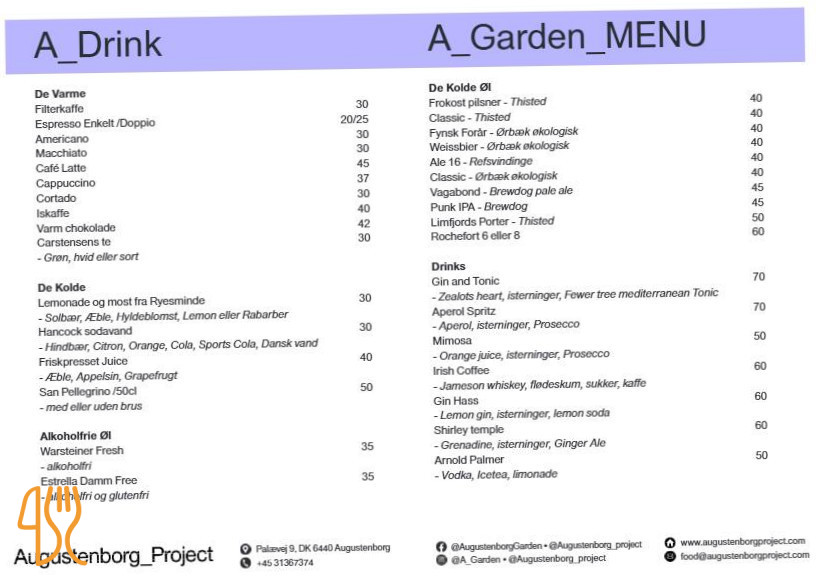 Augustenborg Garden Menu