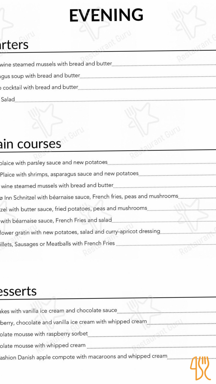 Mandø Kro I/s Menu