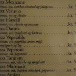 Oksbøl Pizzabar Menu