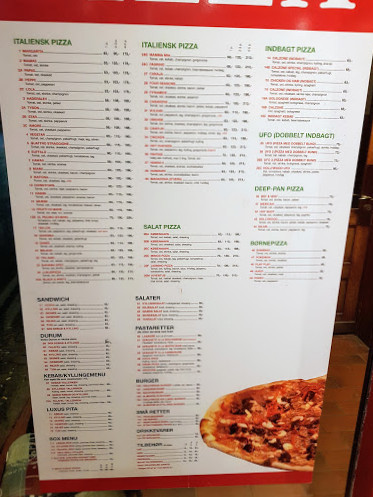 Hollywood Pizza Menu