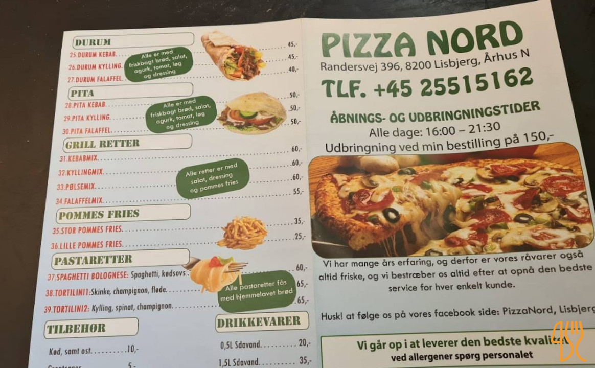 Pizza Nord Menu
