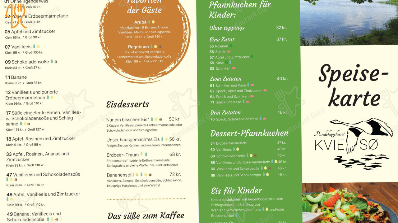 Kvie Sø Camping Menu