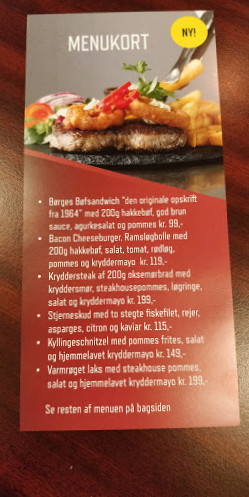 Løgumkloster Central Menu