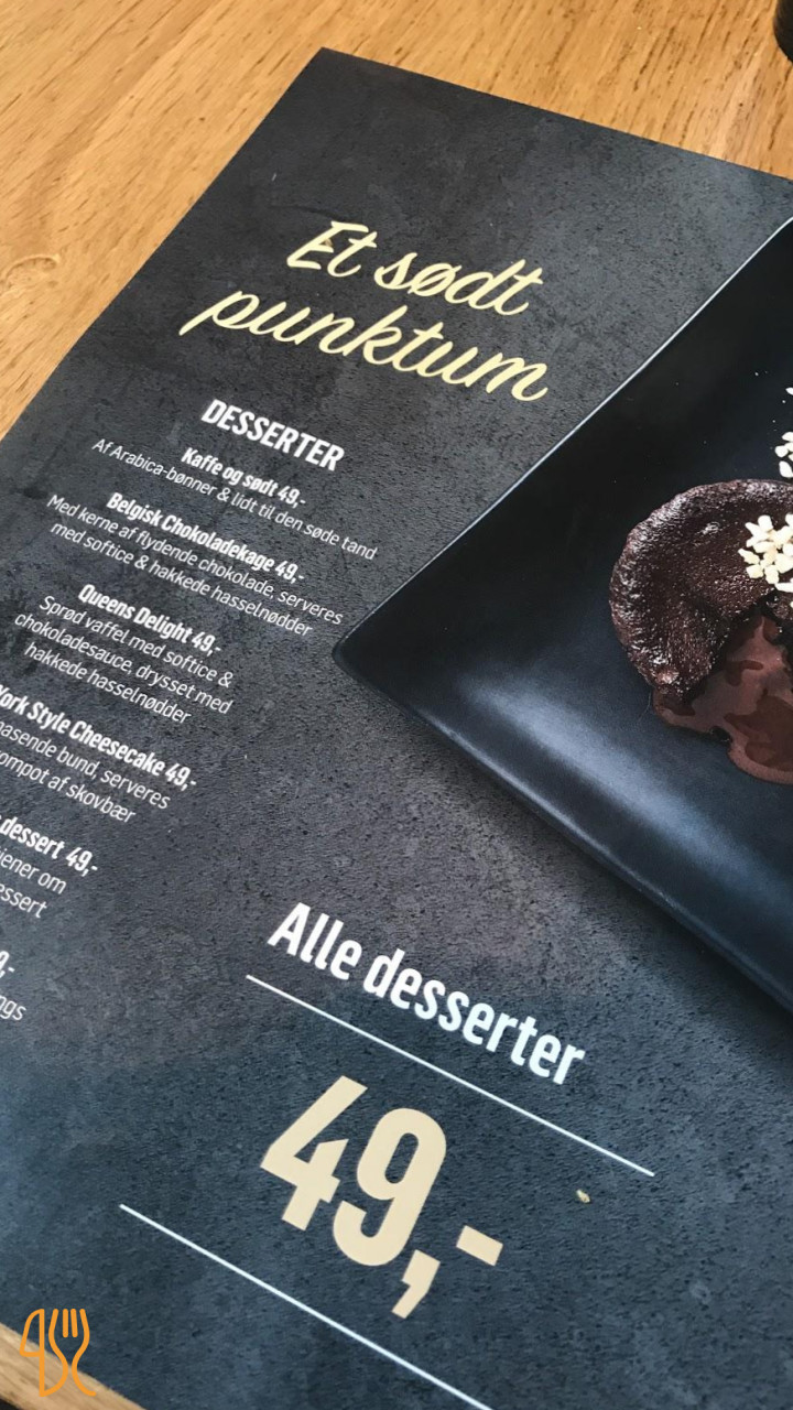 Jensens Bøfhus Menu
