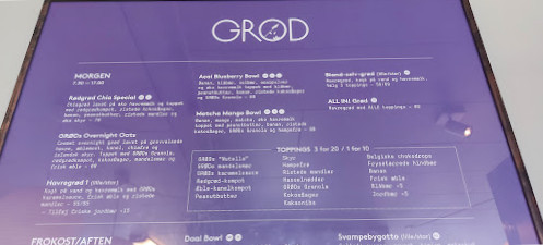 GrØd Menu