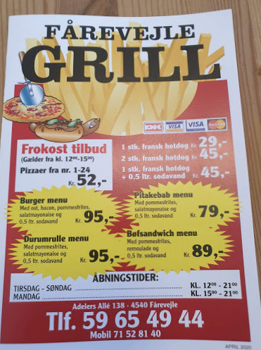 Faarevejle Grill Menu