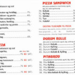 Frihedens Pizzaria Menu