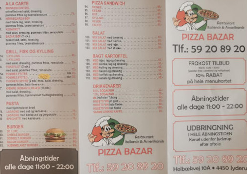 Pizza Bazar Menu