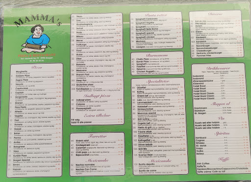 Mamma's Pizza Menu