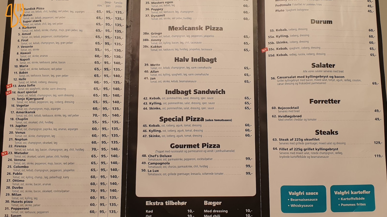 Pizza Kebab House Menu