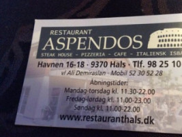 Aspendos menu