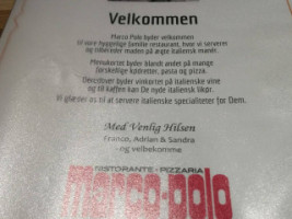 Marco Polo Pizzeria Herning menu