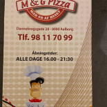 M G Pizza Menu