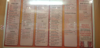 Kina Grill menu