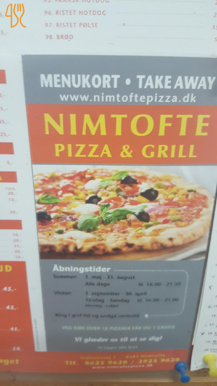 Nimtofte Pizza Og Grill Menu