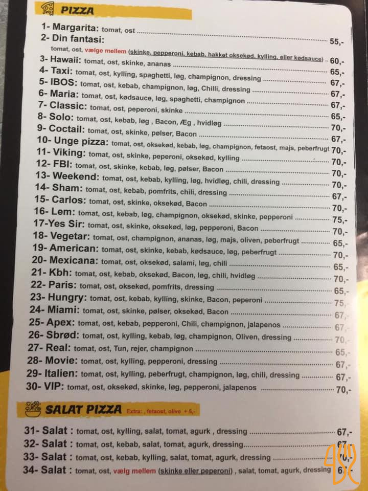Lem Pizza Og Grillhouse Menu