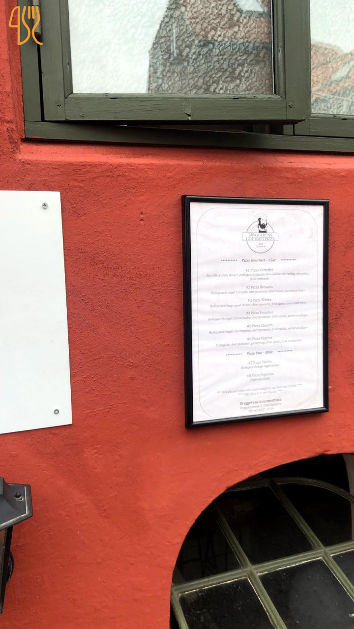 Bryggerens Gourmetpizza Menu
