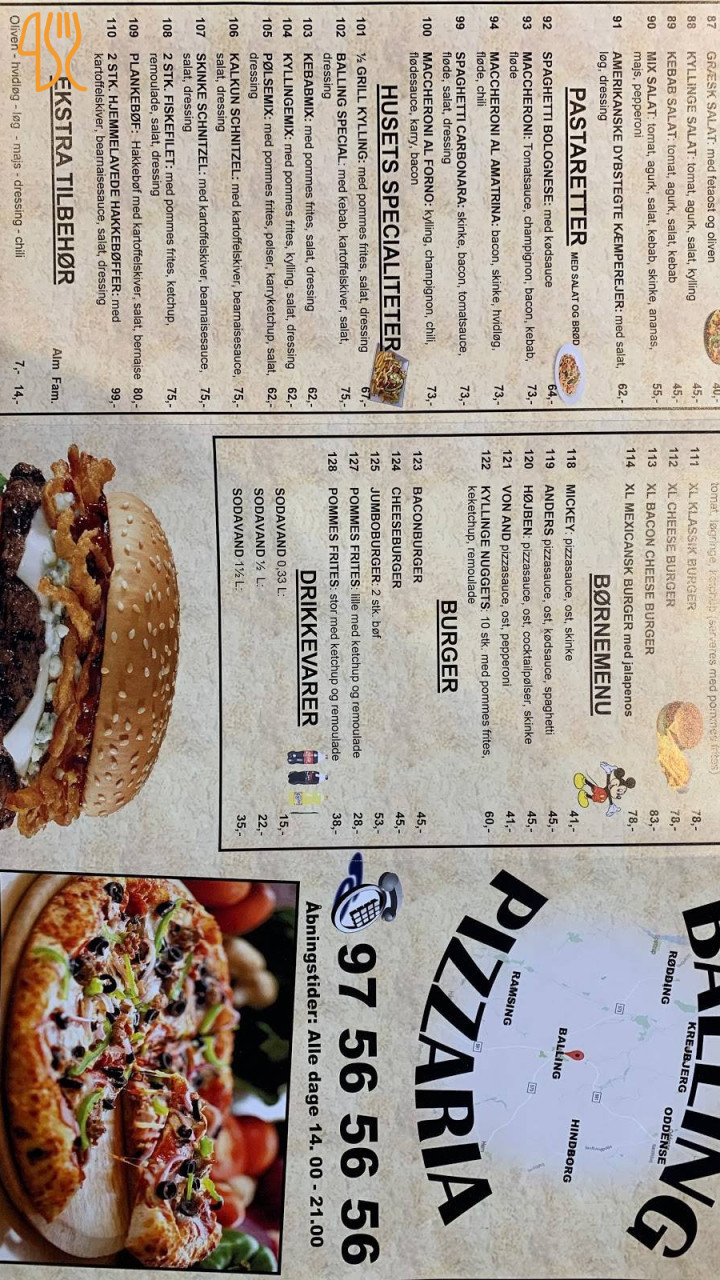 Balling Pizzaria V/antoine Khalil Touma Menu