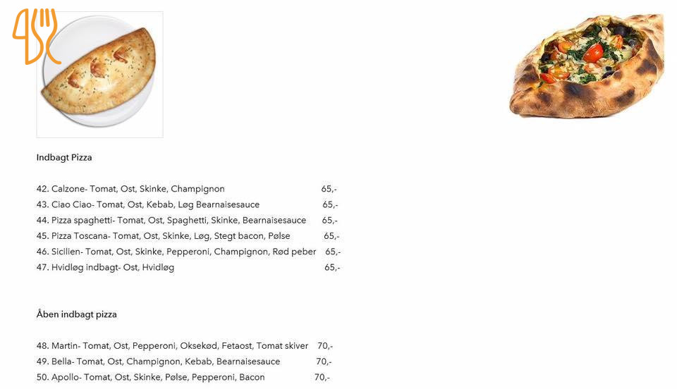 Diana Pizzaria Menu
