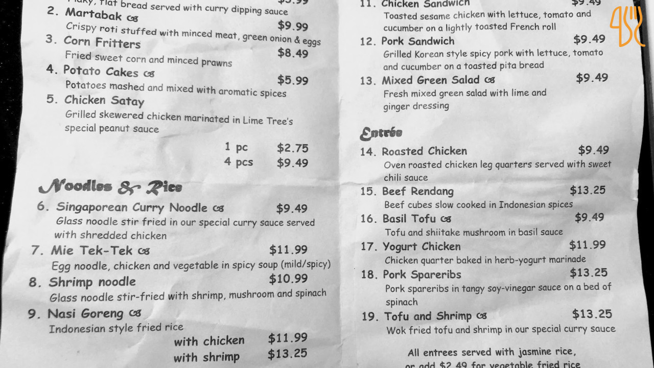Bai Sheng Menu