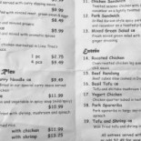Bai Sheng Menu