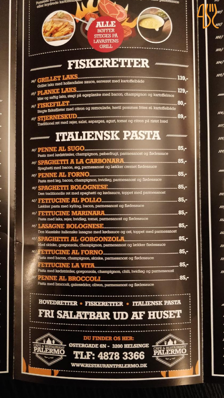 Palermo Menu