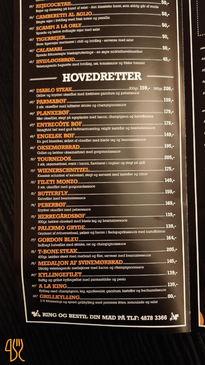 Palermo Menu