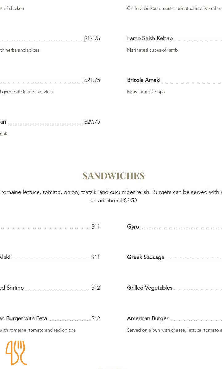Sletten Menu