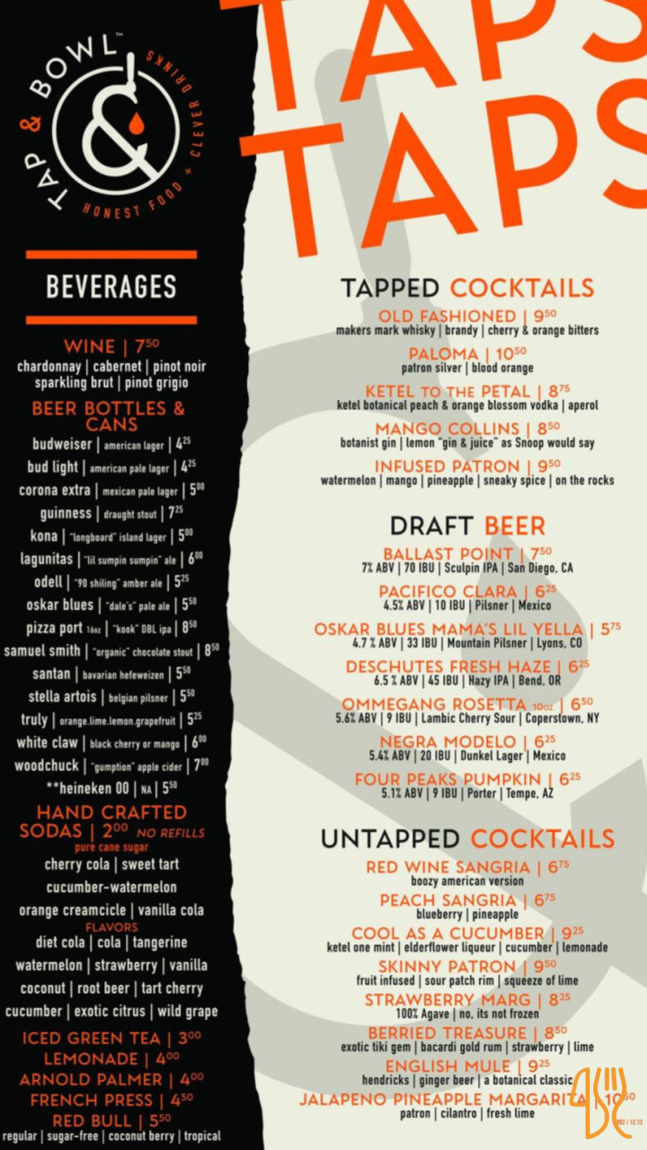 Evita Pizza Menu