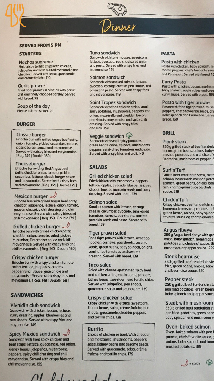 Cafe Vivaldi Menu