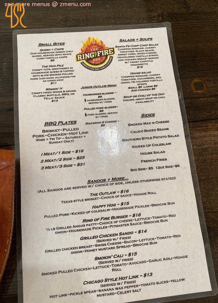 Blaavand Bolcher Menu