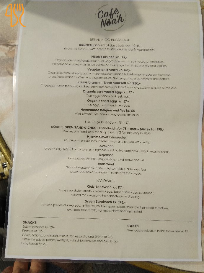 Cafe Noeah Menu