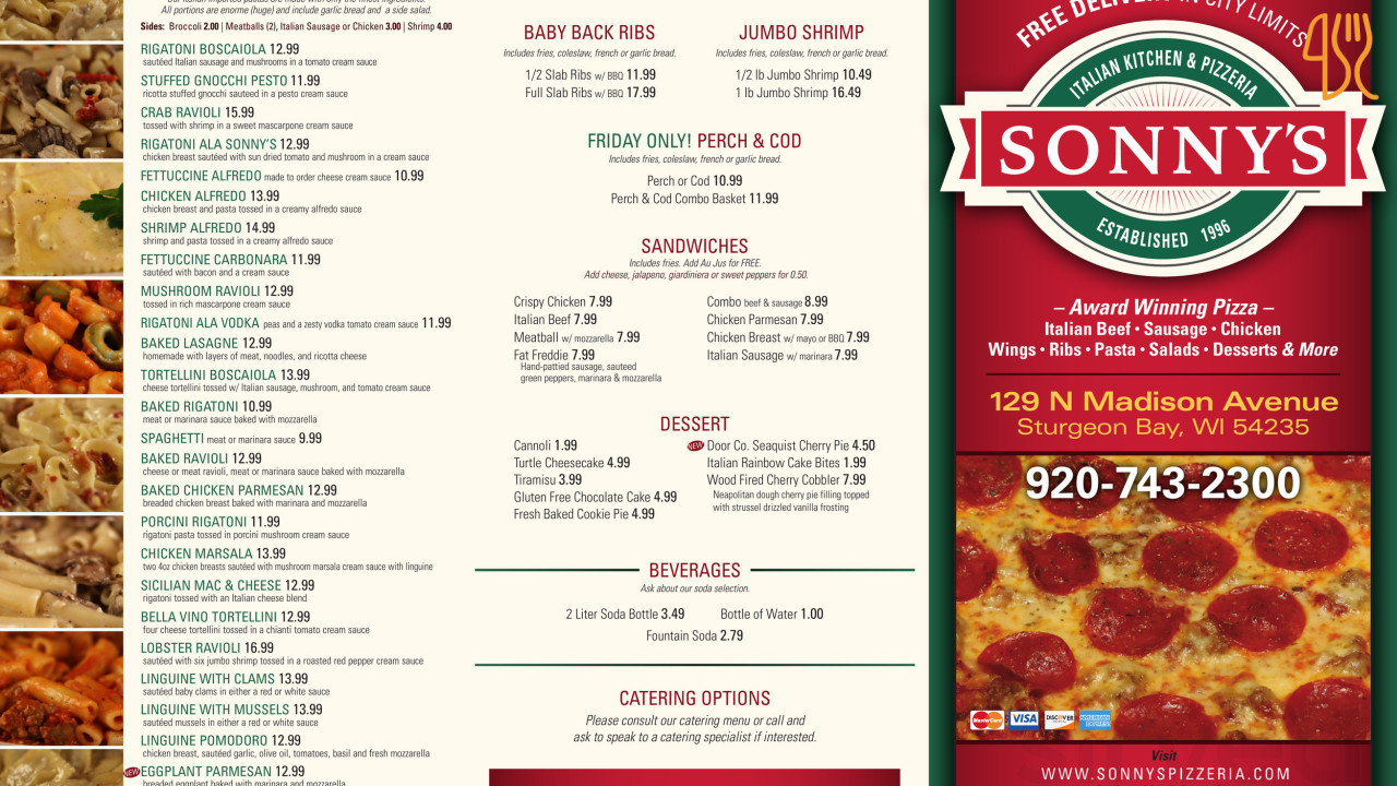 Big Mama Food Menu