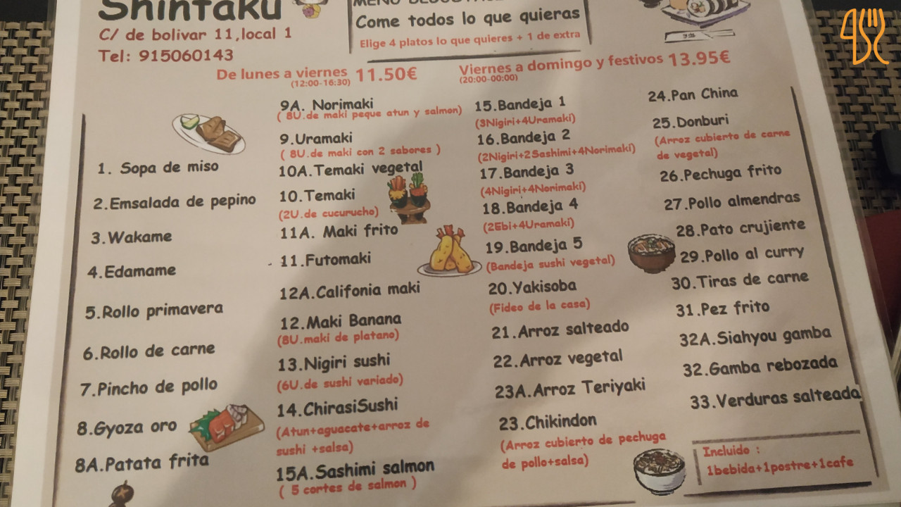 Formel B Menu