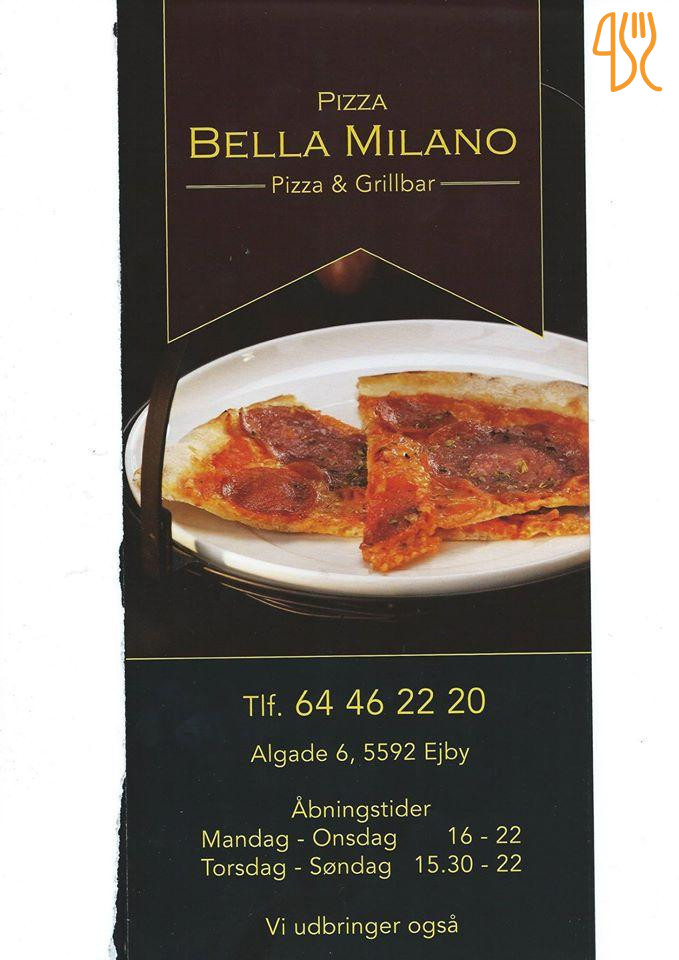 Belle Milano Pizza Menu