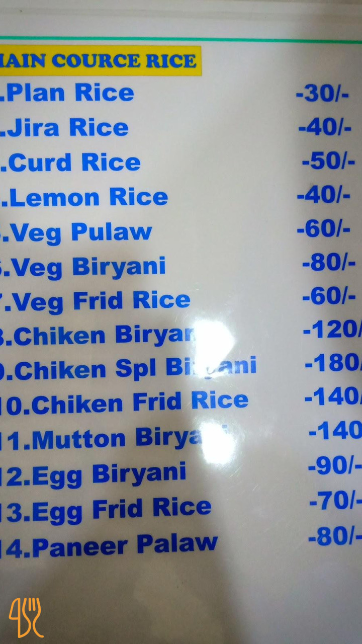 Bangkok Menu