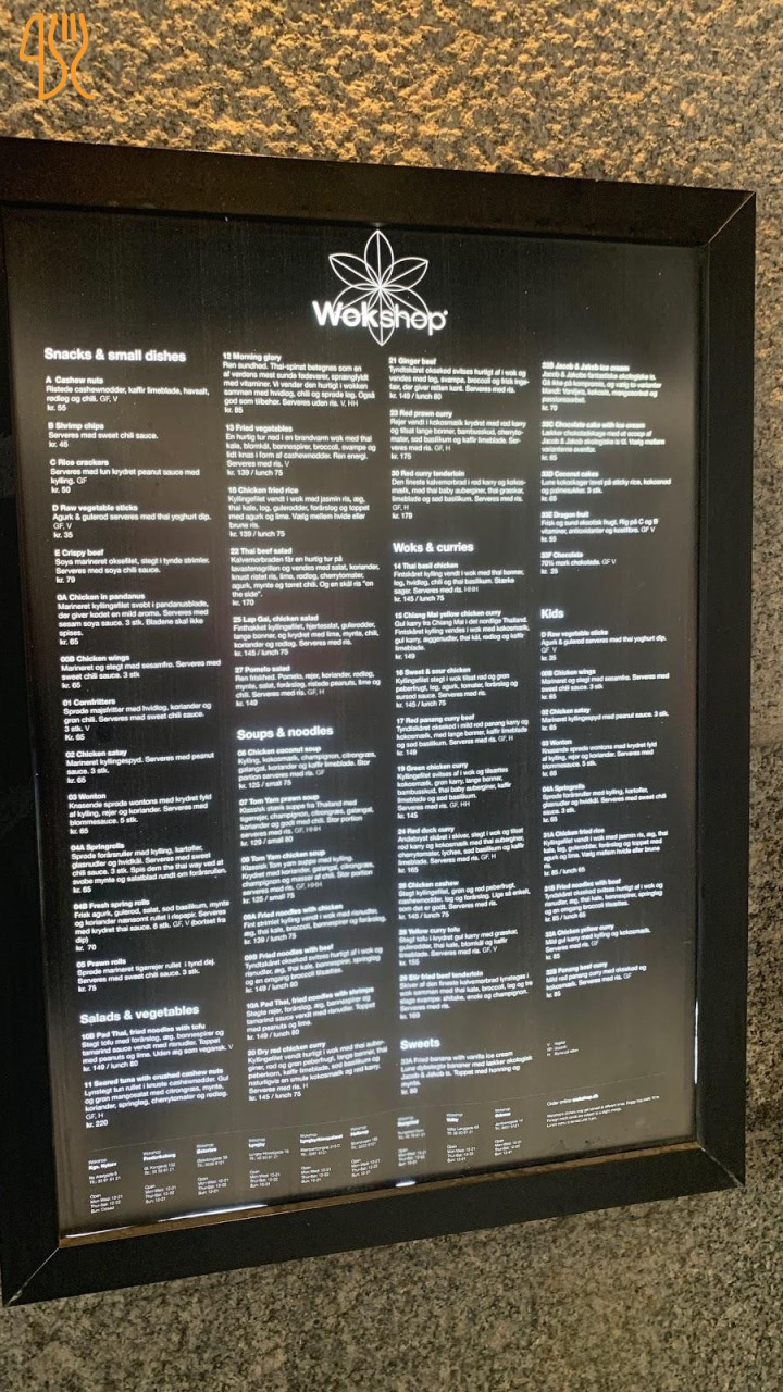 Wokshop Menu