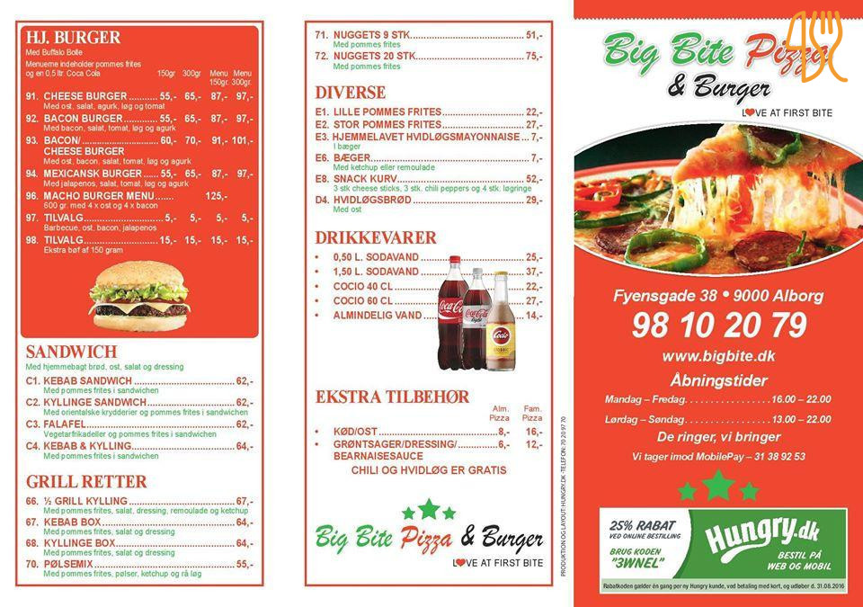 Big Bite Menu